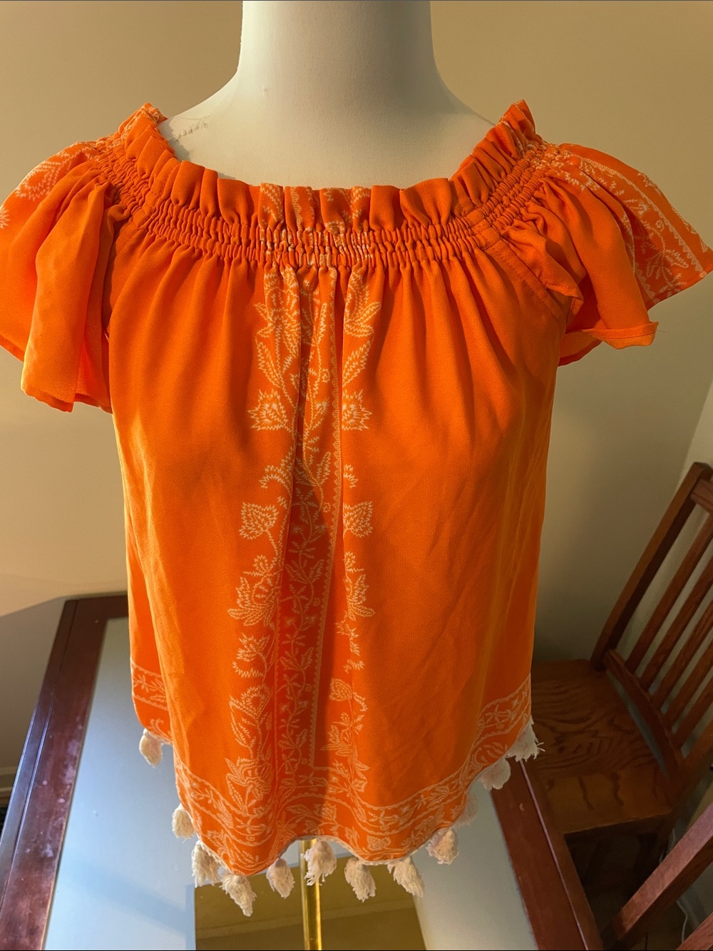Show Me Your Mumu Orange Printed Top | S